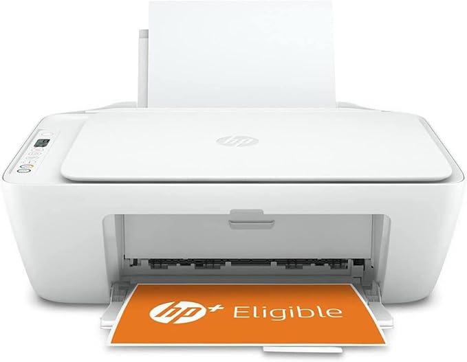 HP (Renewed) DeskJet 2752e Wireless All-in-One Instant Ink Ready Color Inkjet Printer, White - Print Scan Copy - Icon LCD Display, 1200 x 1200 dpi, WiFi, Bluetooth, USB