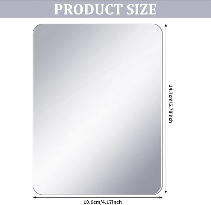 craftshou 2 Pieces Magnetic Locker Mirror Rectangular Locker Mirror Locker Magnetic Mirror for Home Office Cabinet School Locker Wall Mirror (4.3x4.3 Inch)