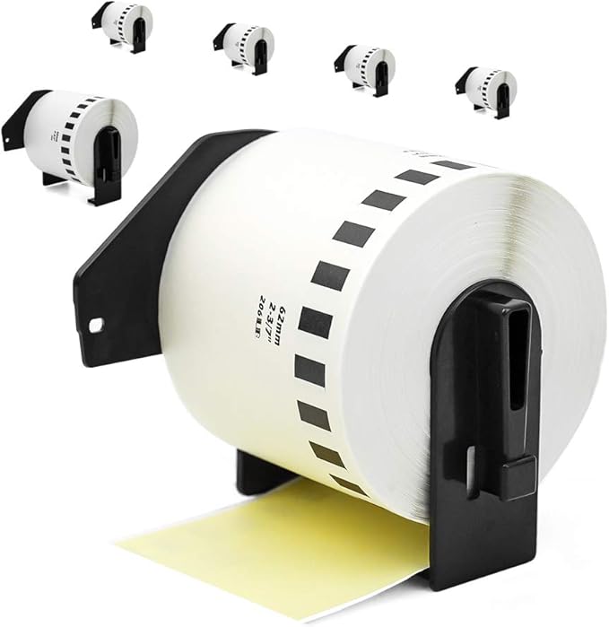 Label Orison Compatible DK-2205 Yellow Continuous Paper Tape Labels DK22205 62mm x 30.48m(2-4/9"x100') for QL-820NWB QL-710W,6Roll Non-Detachable Cartridge