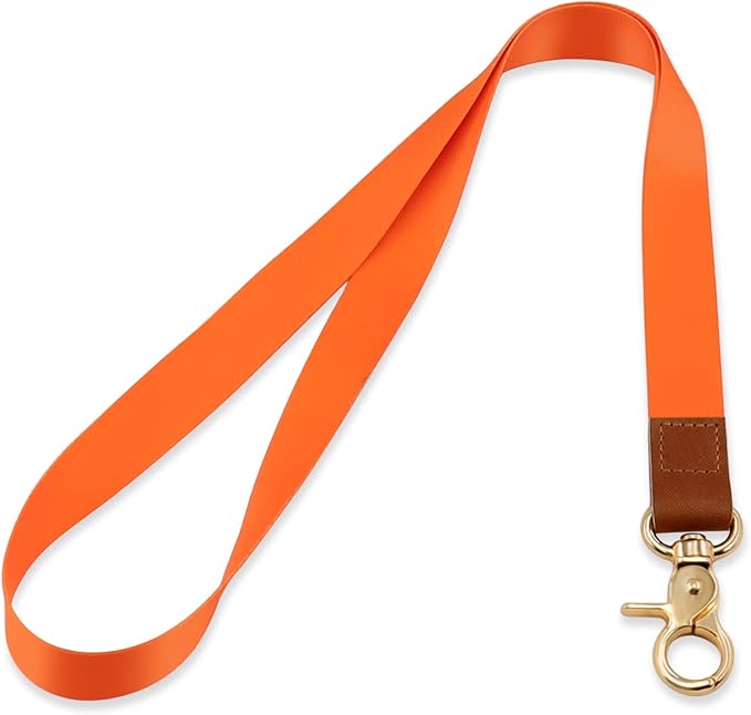 Lanyard, Long Neck Lanyard Key Lanyard, Id Badge Lanyard for Women and Men, Cute Cool Lanyard Strap for Car Keys, Card Holder, Whistle, Keychain, Wallet (Orange)