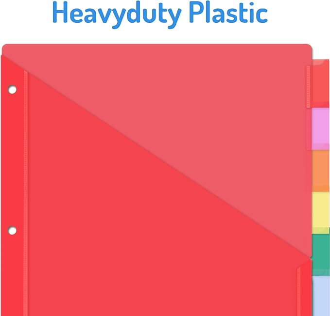 Forvencer 24 Count Dividers with Pockets, 8 Tab Dividers for 3 Ring Binder with Pockets, Subject Dividers with Pockets, Premium Quality Notebook Dividers with Pockets, Vibrant Color, 3 Sets