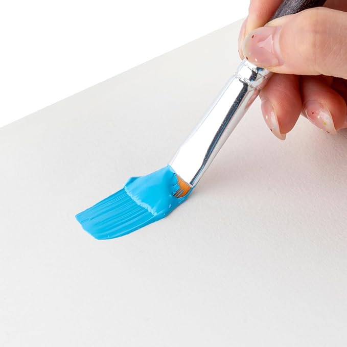 Transon Flat Paint Brush Set 3pcs for Acrylic Watercolor Gouache Oil and Body Painting