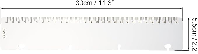 PATIKIL 11.8"x2.2" Bookmark Ruler, 10 Pack Snap-in Ruler Page Marker Book Mark Measuring Tools for A4 Binder Notebook, Gold