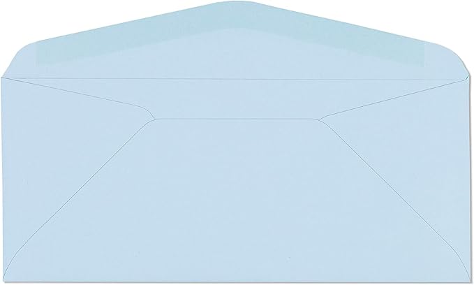 EnDoc #9 Colored Envelopes - 80 Pack - Dusty Blue Pastel Color 3 7/8 x 8 7/8 envelope, Letter Size, For Home, Offices, Holiday, Invoices and Mailings