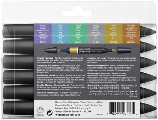 Winsor & Newton Promarker Metallic, Set of 6