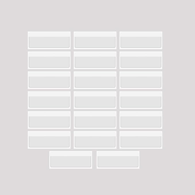 Clear Adhesive Pockets Sleeves,Plastic Self Adhesive Label Holders Pockets Holder for Index Cards Planners Cabinets Shelves (4.33"x1.02"(110x26mm)-20PCS)