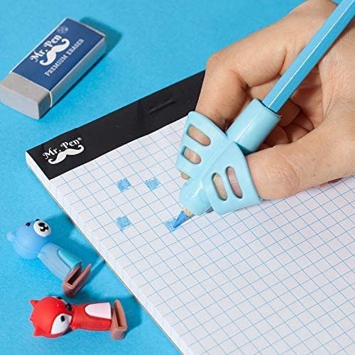 Mr. Pen- Pencil Grips for Kids Handwriting, 20 PCS (10 Finger Grips+10 Clips), Pencil Grips, Pencil Grips for Kids, Pencil Holder For Kids, Pencil Grippers, Finger Grips For Pencils, Pen Grip