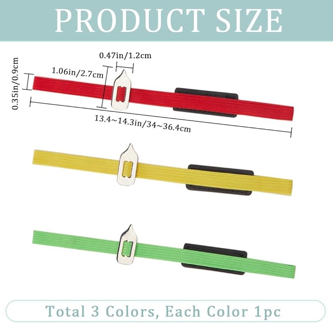 CRASPIRE 3Pcs Elastic Bookmarks for Any Books Iron Arrow Clasp Book Marker Stainless Steel Book Darts Never Lose Your Mark Reading Page Tags for Women Men Book Lovers Students Teachers