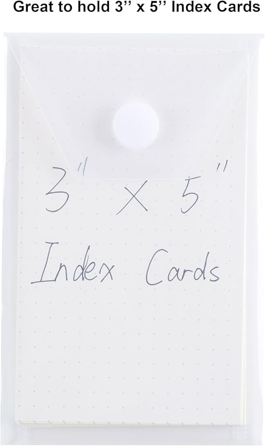 3’’ x 5’’ Vertical Plastic Envelopes Hook Loop Closure Coupon Receipt Sticker Holder 30 Pack