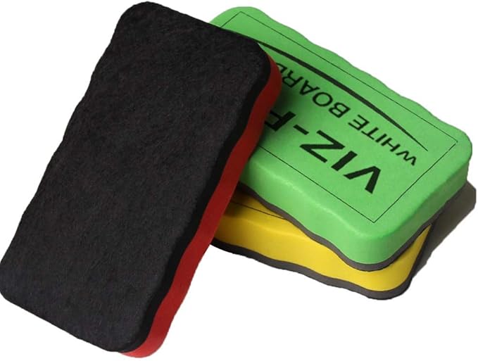 VIZ-PRO Magnetic White Board Eraser, 3 Colored Eraser, 3 Piece