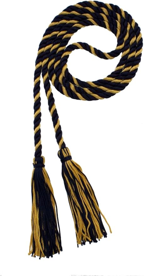Tassel Depot Graduation Honor Cord - Navy/Oriental/Gold - Every School Color Available - Made in USA