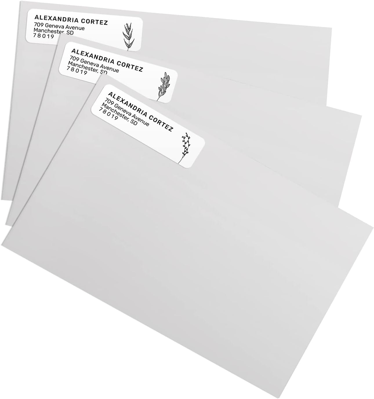 Botanical Flowers Rolled Address Labels/Roll of 250 Alternating Floral Illustrations Personalized Address Labels/Designer Return Address Stickers in Elegant Plastic Dispenser