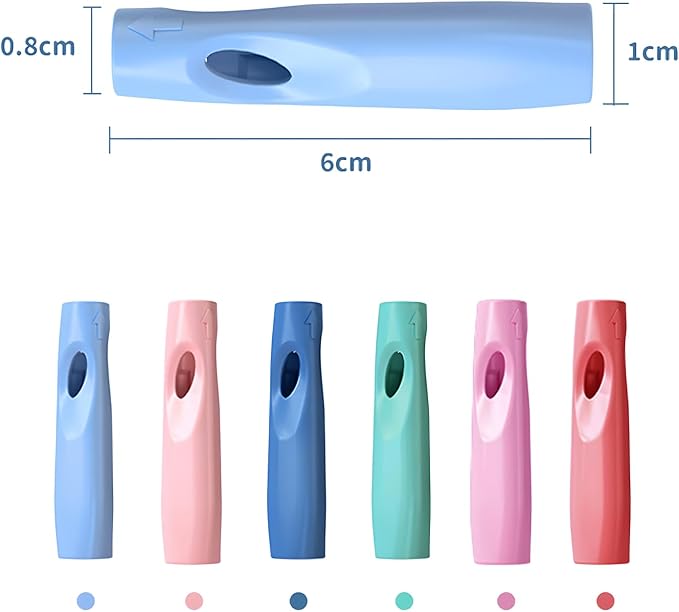 Ergonomic Pencil Grip, Extender & Cap 3 in 1, Silicone Pencil Partners Pack of 6 Pcs for Kids and Adults Handwriting