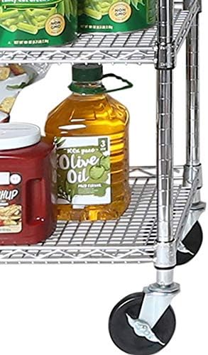 Seville Classics 3-Tier UltraDurable Commercial-Grade NSF-Certifed Service Utility Storage Cart, 34" W, Chrome (1 Pallet of 34 Packs)