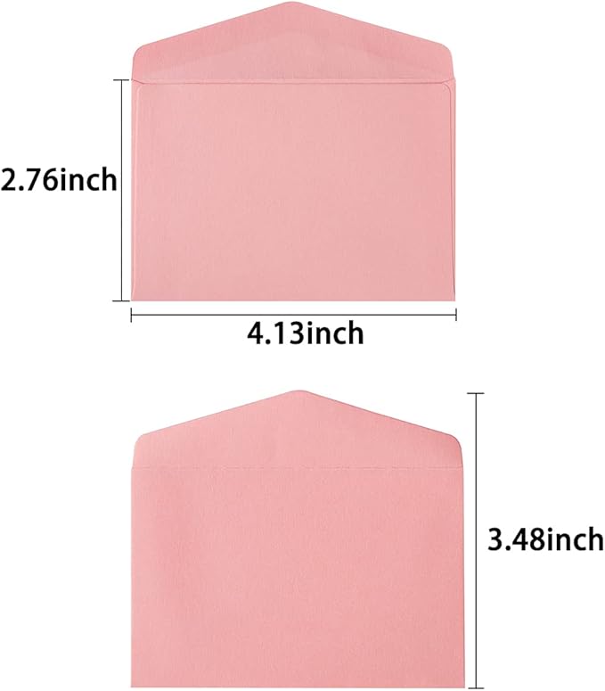 120 Pack Mini Envelopes Small Envelopes Self-Adhesive Kraft Paper Tiny Pockets for Business Cards Christmas Holiday Small Gift Cards Invitations Cards(4.13"×2.76") (Pink)
