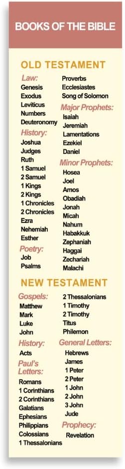 Books of The Bible Bookmarks, Christian Bookmark, Page Marker Divider, Church Bookmarks, Christian Gifts for Birthdays, Baptisms, Graduation, for All Occasions (Pack of 8)