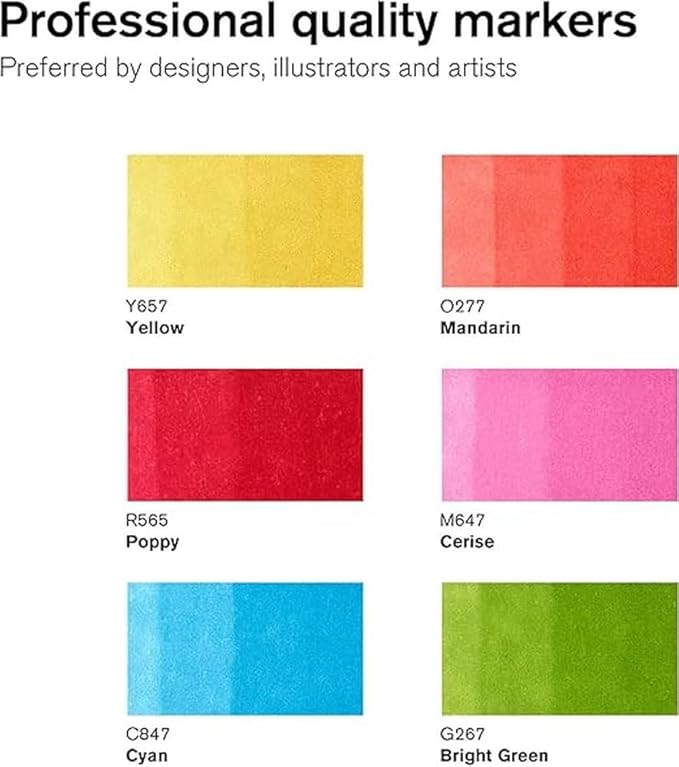 Winsor & Newton ProMarker Set, 6 Count, Vibrant Tones