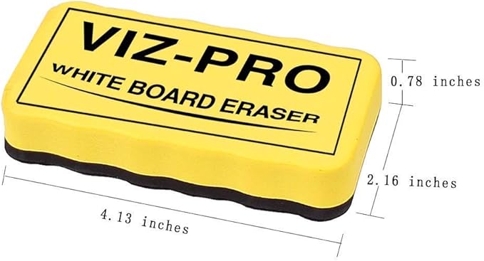 VIZ-PRO Magnetic White Board Eraser, 3 Colored Eraser, 9 Pieces