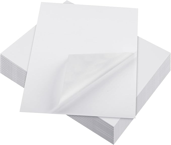 Washi Paper Sticker Paper White Printable Multipurpose Copy Paper Inkjet Printer Compatible Full Sheet Letter Size Labels