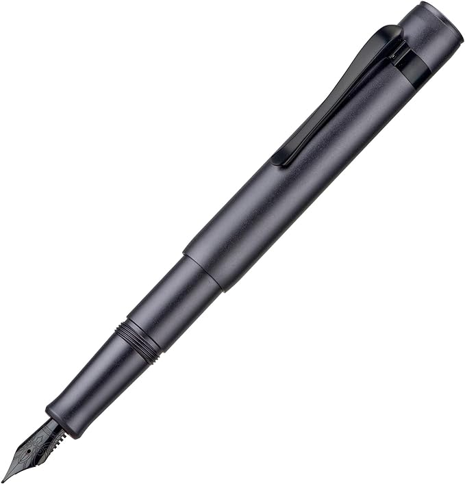 Hongdian M2 Black Forest Mini Fountain Pen, Medium Soft Nib & Sleek Shape Aluminium Short Pocket Travel Pen (Space Gray)