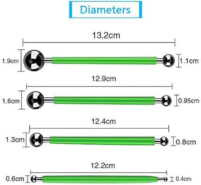 ABenkle 10Pcs Dotting Tools Ball Styluses for Rock Painting, Pottery Clay Modeling Embossing Art Mandala