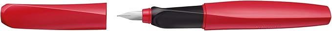 Pelikan Twist Fountain Pen with 1 Ink Cartridge, Fine Nib, Fury Red, Boxed (814812)