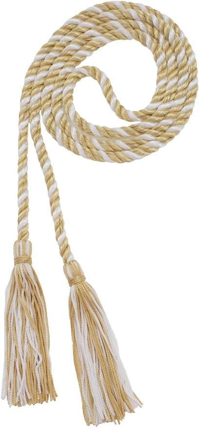 Tassel Depot Graduation Honor Cord - OLDGOLD/White - Every School Color Available - Made in USA