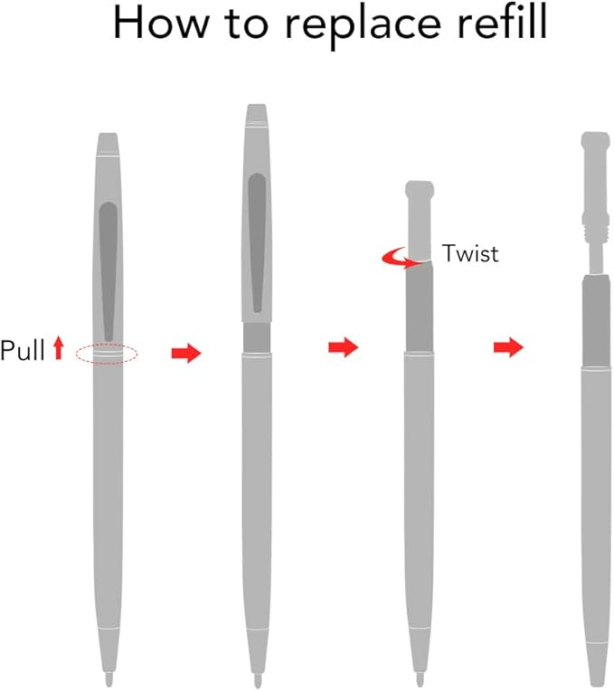 Unibene 6 Pack Slim Gold Ballpoint Pens Black Ink 1 mm - Black ink, Nice Gift for Business Office Students Teachers Wedding Christmas