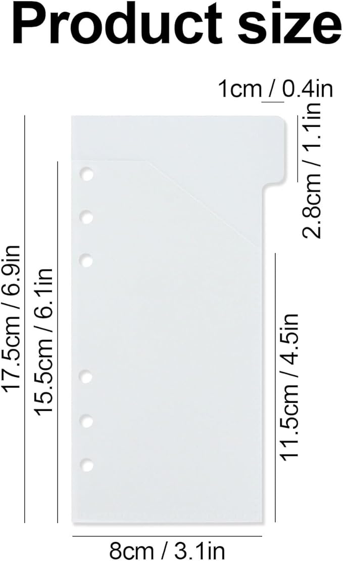 A6 Binder Pockets with No Zipper, Koqye Blue 10 Pcs Plastic Zipless Budget Envelopes, Two Pockets Frosted Cash Envelopes Money Bag for Budgeting, Cash Stuffing (Clear with tabs)