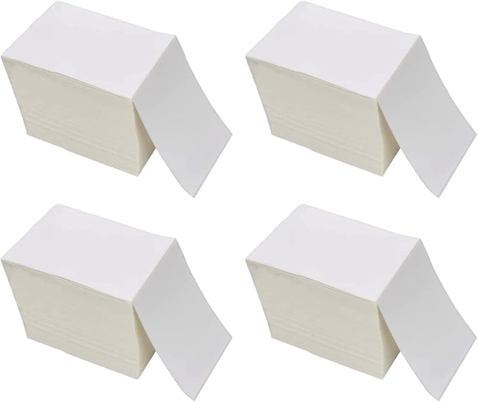 9527 Product Fanfold 4 x 6 Direct Thermal Labels White Perforated Shipping Labels,1000 Labels per Stack,4 Stacks Total 4000 Labels