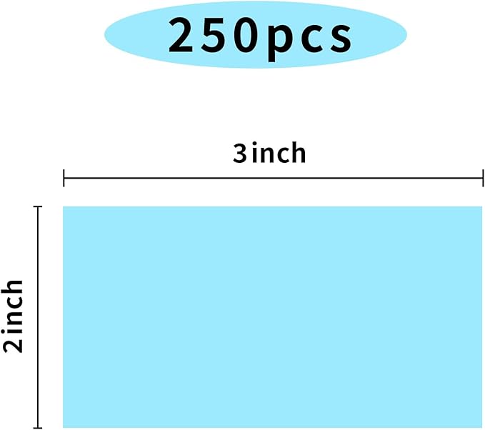 2 X 3 Inch Rectangle Color Coding Labels, Removable Square Label Inventory Stickers, Permanent Warehouse Moving Box Square Label (250Labels, Lake Blue)