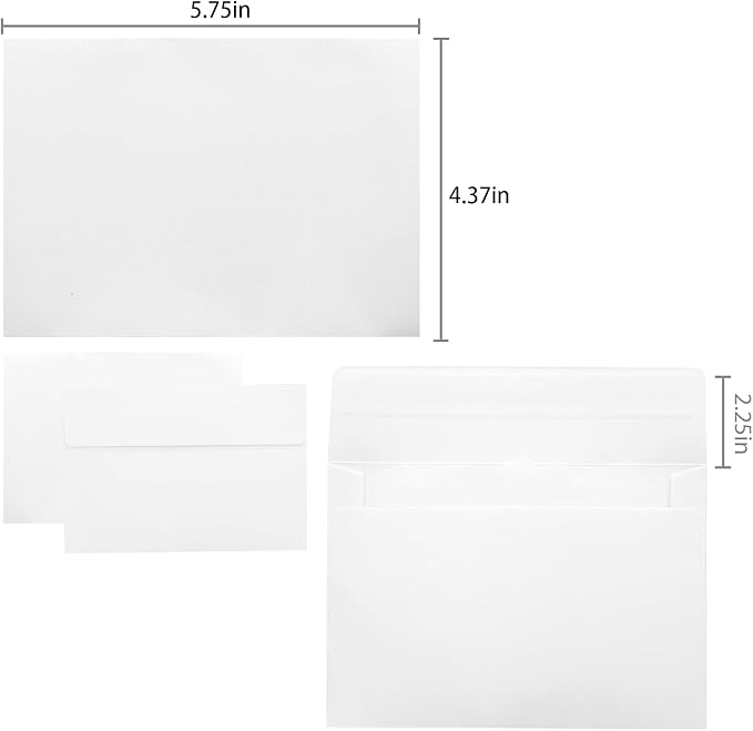 100 Packs 4x5Envelopes,White A2 Envelopes,4x5Envelopes for Invitations,Envelopes Self Seal for Weddings,Greeting Cards, Mailing, Invitations, Photos, Postcards，Printable Invitation Envelopes