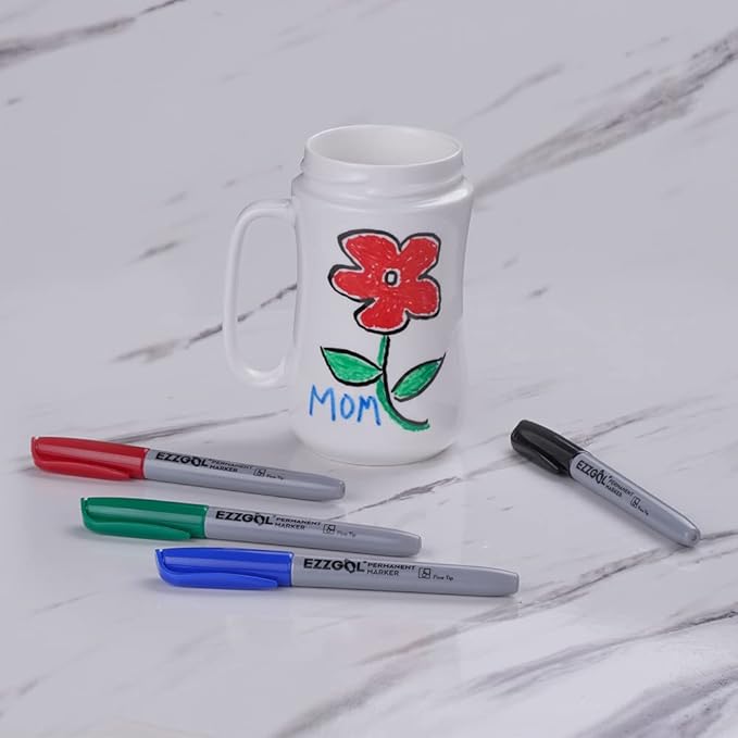 Permanent Markers Bulk, Permanent Marker Bulk Pack of 72, 4 Assorted Colors, Fine Point Permanent Markers For Kids and Adult Coloring as Office, School Supplies