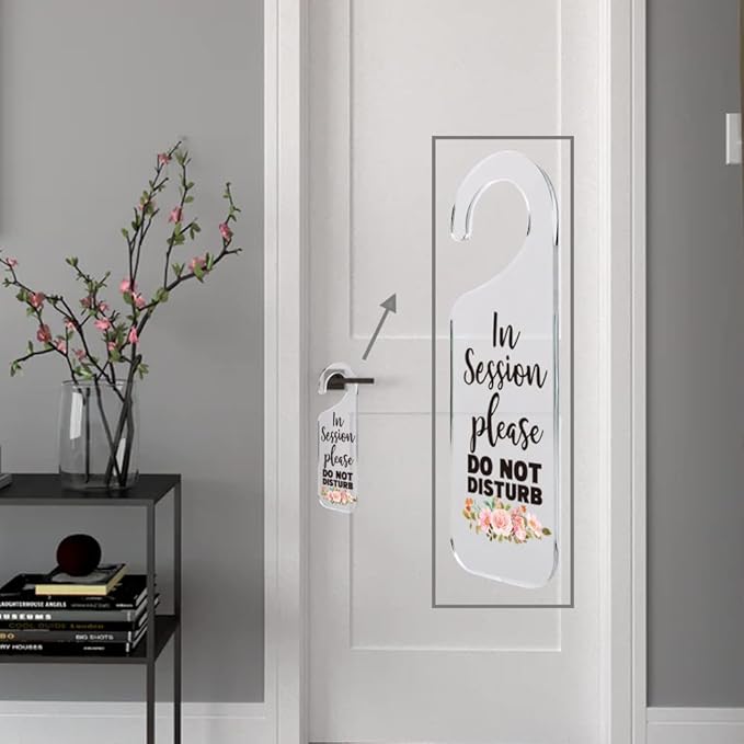 Do Not Disturb Door Sign Engraved Acrylic Hanger Handle Home Decor Acrylic Banner Acrylic Hanging Sign Door Plaque Handmade Office Hanging Sign In Session