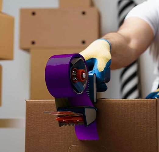 Heavy Duty Packaging Color Tape for Shipping,Packing and Moving 2" Wide x 2.0 Mil Thick -110 Yrd Roll -Acrylic Adhesive Tape for Box Sealing. (6 Rolls, Purple, 2" Wide x 110 yds).
