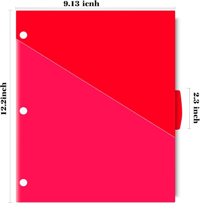 INFUN Plastic 5-Tab Binder Dividers with 2 Pockets - 3 Sets,15PCS Multicolor 2 Pocket Dividers with 3 Holes for 3 Ring Binders ，Total 15 Tabs