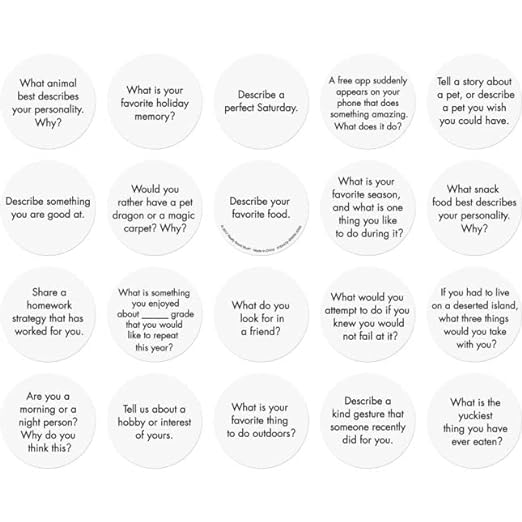 Really Good Stuff Morning Meeting Chips for Kids - Conversation Starters for PreK through Elementary Classrooms - Students Learn & Improve Communication, Listening, & Vocabulary Skills - Sturdy & Waterproof - Included: 40 Unique Meeting Chips, 6cm