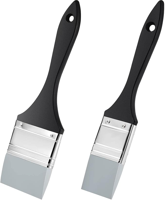 Outus 2 Pieces Silicone Painting Brush Color Shapers for Painting Color Shaper Tool Pointed Edged Solid Flat Flexible and Water Based Drawing Tool for Move Remove Acrylic Paints(1.5 Inch, 2.5 Inch)