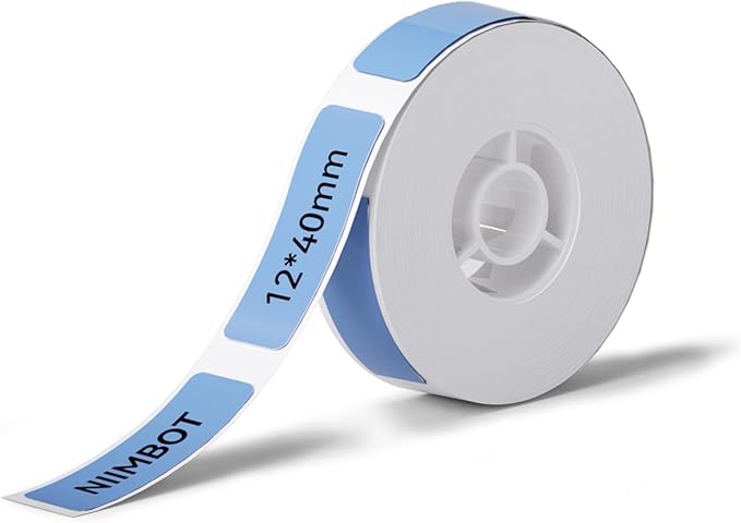NIIMBOT Label Maker Tape for D11/D110/D101 Label Maker, 12 x 40 mm (0.47'' x 1.57'')-160 Tapes/Roll for Home Office Labeling Tape Replacement, Blue