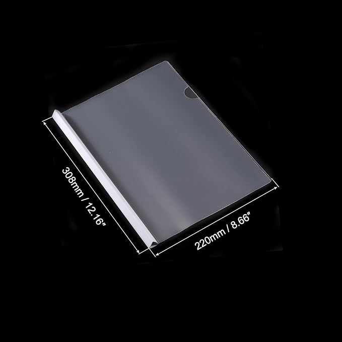 PATIKIL Clear Report Covers with Sliding Bar, 10 Pcs 15mm Slide-Grip Resume Covers 135 Sheets Capacity, A4 Presentation Folders for File Resume White