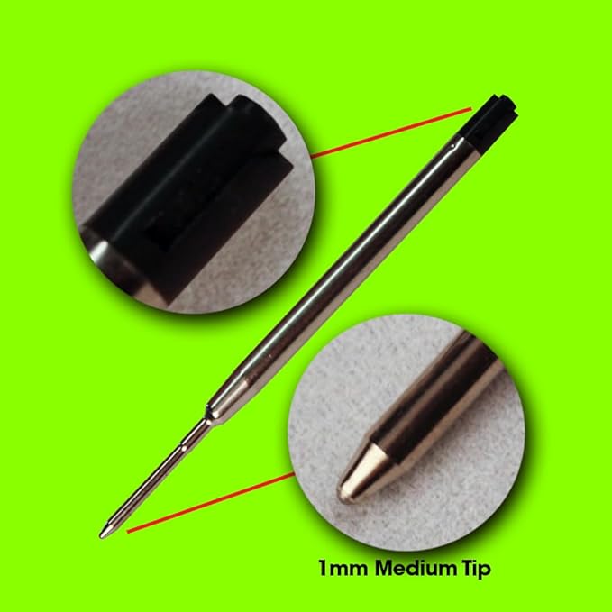Jaymo Replacement for Parker 1950369 and Bastion - Measures 3.875 in / 98 mm Long - G2 Ballpoint Pen Refill - 12 Black
