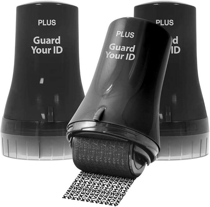 Wide Advanced Confidentiality Roller for Concealing Your Personal Information, Easy to use with one Swipe by Guard Your ID for ID Theft Prevention Stamping, As Seen on TV (Wide 3-Pack, Black)