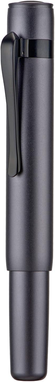 Hongdian M2 Black Forest Mini Fountain Pen, Medium Soft Nib & Sleek Shape Aluminium Short Pocket Travel Pen (Space Gray)