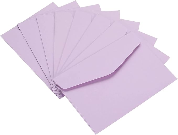 PATIKIL Mini Envelopes, 100 Pack Paper Blank Small Items Storage Business Card Holder for Greeting Note Party, Light Purple