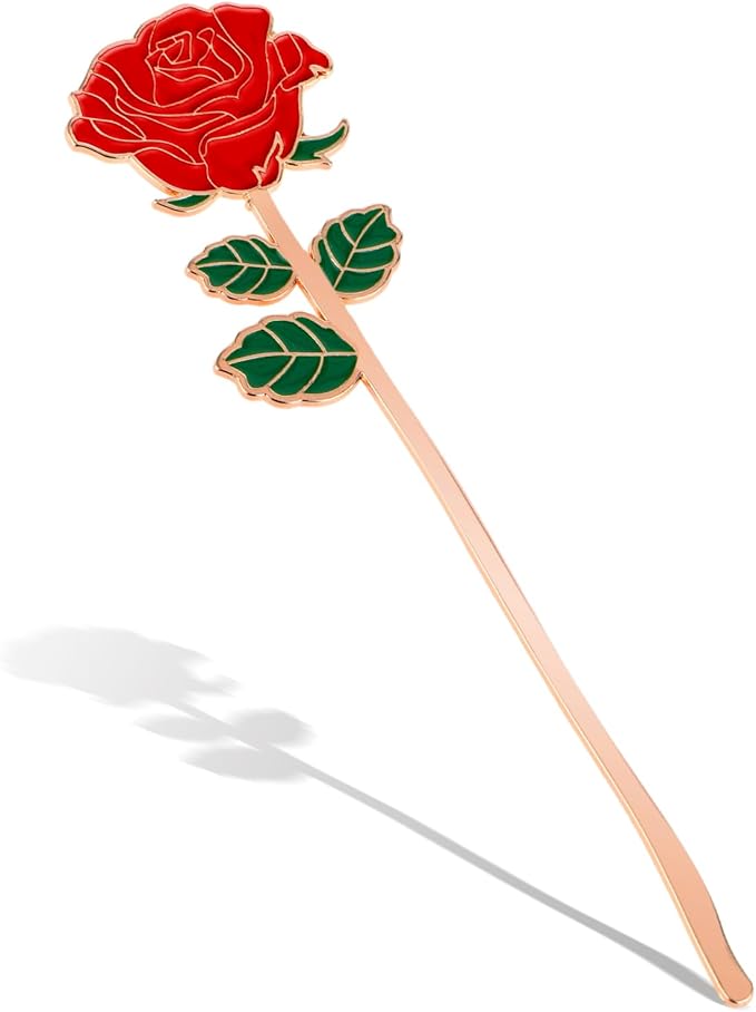 Mabor Red Rose Bookmarks,It’s The Time You Have Spent on Your Rose That Makes Her So Important Personalized Bookmark Rose of Little Prince,Metal Flower Bookmark,