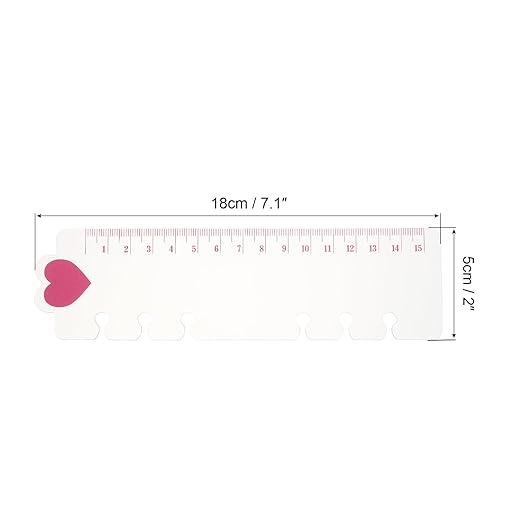 PATIKIL 7.1"x2" Bookmark Ruler, 10 Pack Snap-in Ruler Page Marker Book Mark Measuring Tools for 6-Hole Binder Notebook, Pink Heart Shape