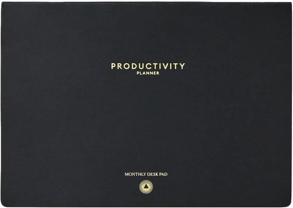 Intelligent Change Monthly Desk Pad, 2-Year Productivity Planner, Tear-Out Deskpad for to-Do List, Calendar, Productivity Tools for Time Management and Mindfulness, A4 Size, Black