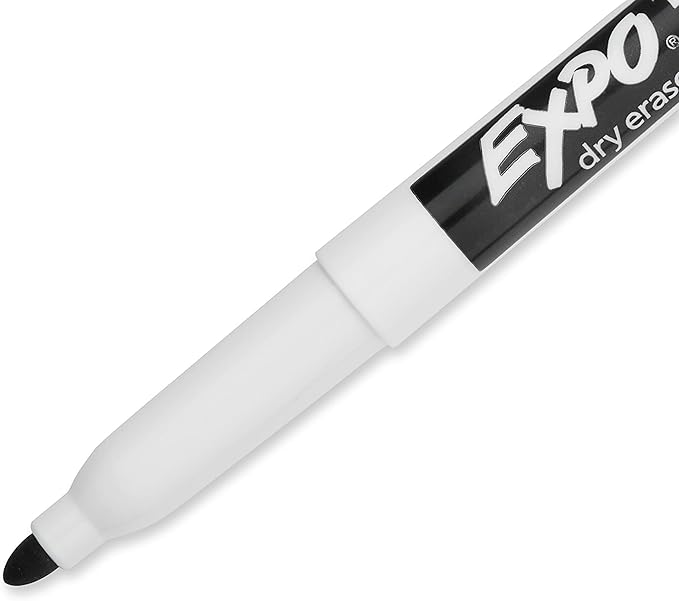 EXPO Fine Tip Dry Erase Markers, Low Odor, Black Ink, 36-Count Set, Ideal for Classroom, Office, and Home Use