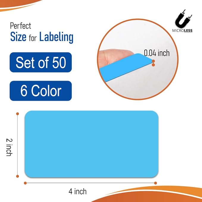 Dry-Erase Magnetic Labels Full Colored 4 x 2 inch