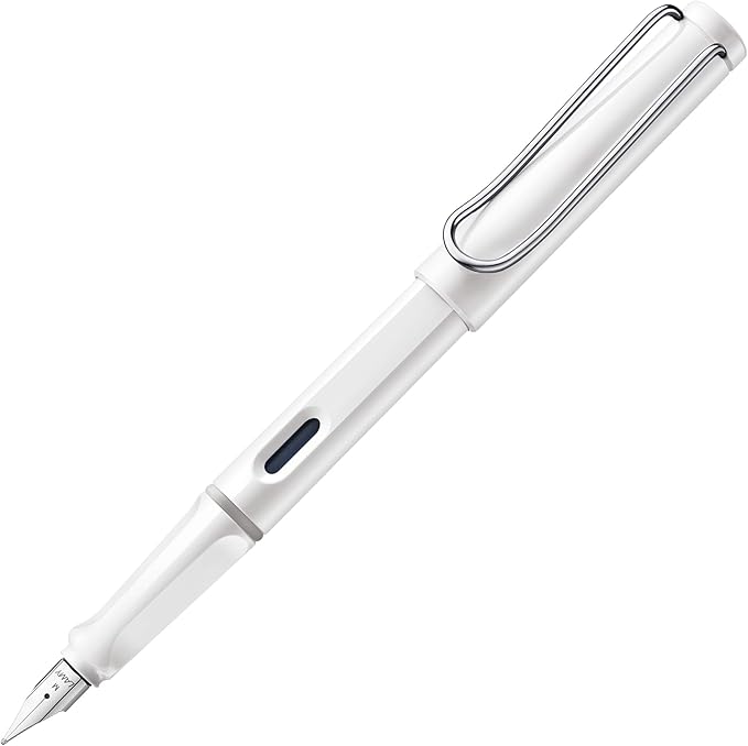 LAMY safari white - Fountain Pen with ergonomic grip & polished steel nib in size EF - ideal for any Writing & Calligraphy - including LAMY T 10 blue cartridge - Right-Handed